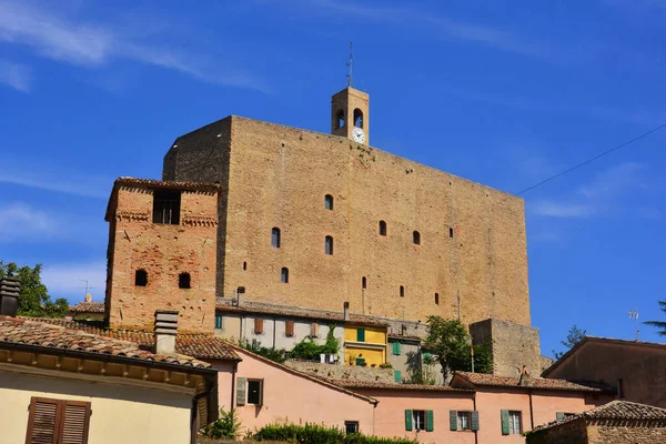 Imposante Rocca Malatestiana Visible Même Depuis Côte Rimini Domine Petit — Photo