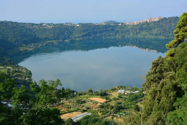 Castelli Romani Roma Italia Lago Nemi Lago Nemi Visto Uno — Foto Stock