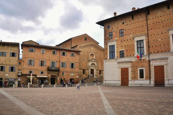 Urbino Marche Itália Vista Piazza Duca Federico Uma Das Praças — Fotografia de Stock