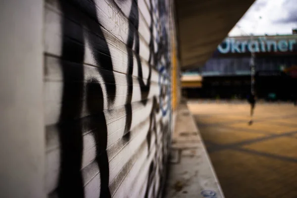 Mensen Die Morgens Straat Lopen Grafity — Stockfoto