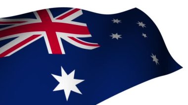 Avustralya bayrağı yavaşça dalgalanıyor. Bandera de Australia on deando lentamente