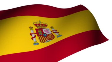 İspanya bayrağı yavaşça dalgalanıyor. Bandera de Espana ondeando lentamente. Vatansever.