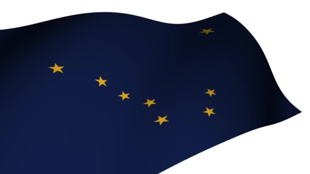 Bandera Alaska Ondeando Lentamente Patriótico Julio American Spirit Usa Bandera — Vídeos de Stock