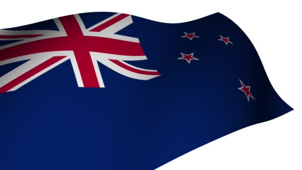 Flag New Zealand Slowly Waving Patriotism Bandera Nueva Zelanda — Stock Video