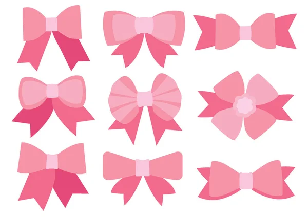 ピンクの弓のデザイン白の背景イラストベクトル — ストック写真