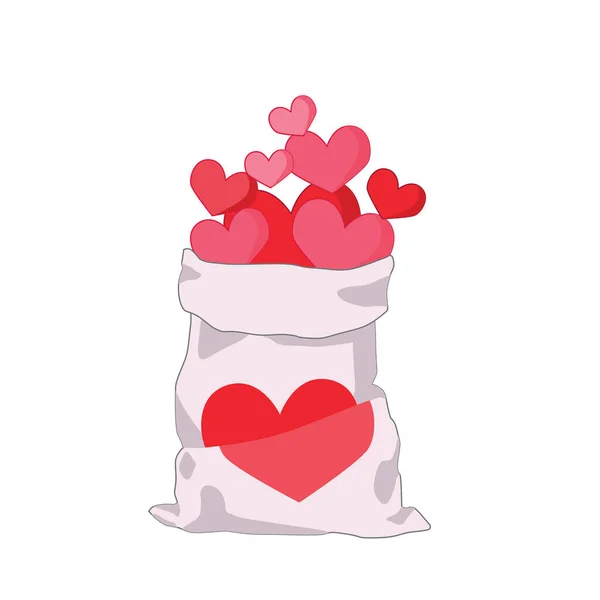 Roze Hart Zak Witte Achtergrond Illustratie Vector — Stockfoto