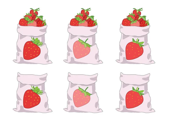 Fragola Borsa Multiuso Sfondo Bianco Illustrazione Vettoriale — Foto Stock