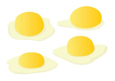 Beyaz arkaplan illüstrasyon vektörüyle çiftlikten taze yumurta. 