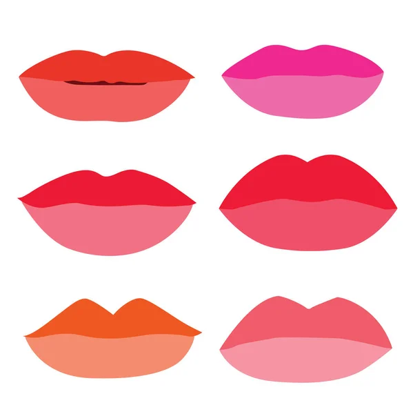 Mond Lips Close Design Element Geïsoleerde Collectie Stijlvolle Kleurrijke Verschillende — Stockfoto