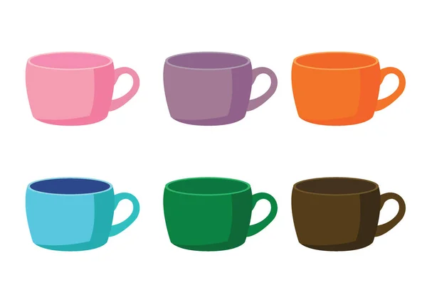 Taza Café Multicolor Sobre Fondo Blanco Ilustración Vector —  Fotos de Stock