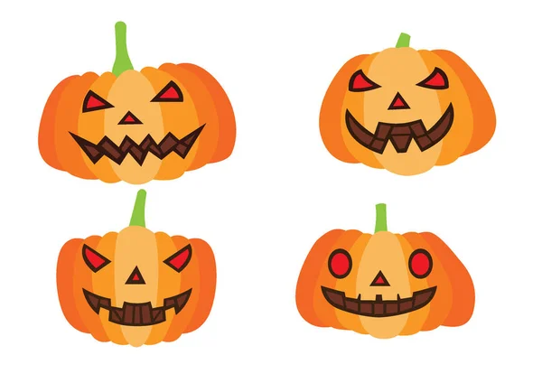 Desain Labu Halloween Pada Vektor Ilustrasi Latar Belakang Putih — Stok Foto