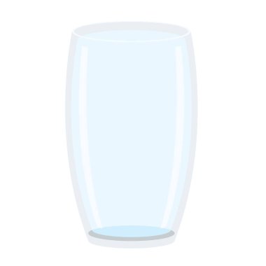 Beyaz arkaplan çizim vektöründe izole edilmiş boş cam 