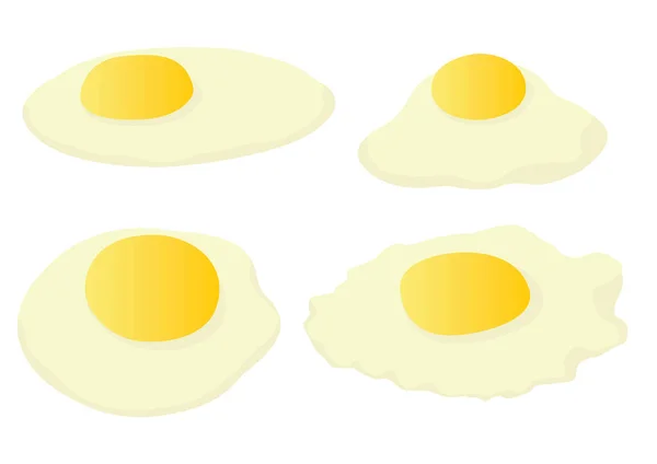 Fried Egg Fresh Farm White Background Illustration Vector — Stock Photo, Image