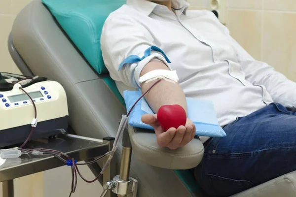 Wereldbloed Donor Dag Juni Hand Nemen Van Bloedonderzoek Van Een — Stockfoto