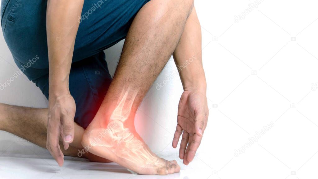 Inflammation bone ankle of humans with inflammation.