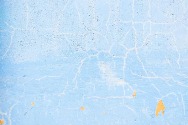 Tekstur lama pirus biru dinding retak, tekstur cat tua adalah chipping dan retak kehancuran jatuh — Stok Foto
