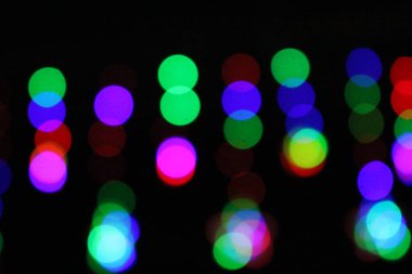 Arkaplan Bokeh Yıldızları Siyah Arkaplanda Parlayan Renkli Elementler Rüzgarda, Gece