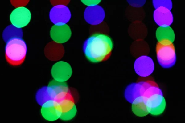 Предпосылки Контекст Bokeh Stars Flashing Colored Elements Black Background Wind — стоковое фото