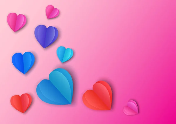 Cuore Carta Colorato Inchiostro Sfondo — Foto Stock