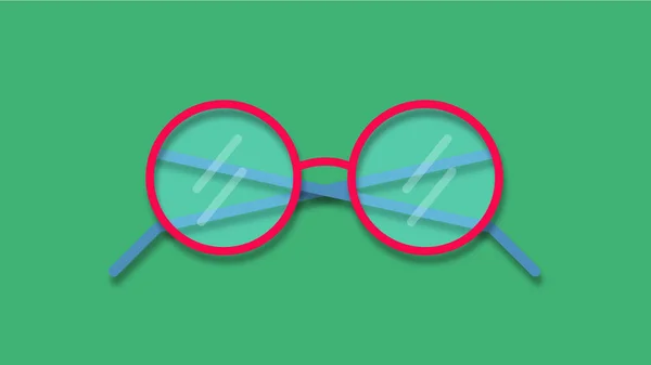 Cartoon Glasses Illustration Dark Green Backgound — Stock Photo, Image