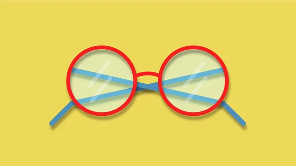 Cartoon Glasses Illustration Dark Yellow Backgound — Stock Photo, Image