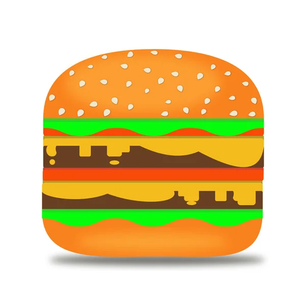 Jeden Hamburger Ilustracja Zestaw Tle Wihte — Zdjęcie stockowe