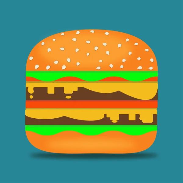 Koyu Mavi Arkaplanda Bir Hamburger Çizimi — Stok fotoğraf