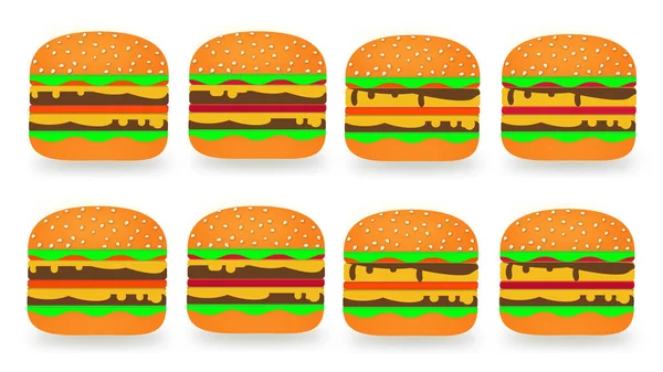 Einfache Hamburger Illustration Auf Weißem Hintergrund — Stockfoto