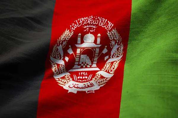 Closeup Ruffled Afghanistan Flag — Stock Photo, Image