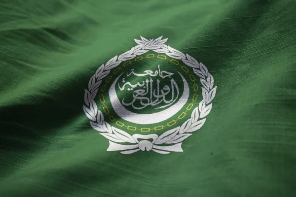 Closeup Αναστατωμένα Αραβικός Σύνδεσμος Flag Flag Αραβικός Σύνδεσμος Πνέει Στον — Φωτογραφία Αρχείου