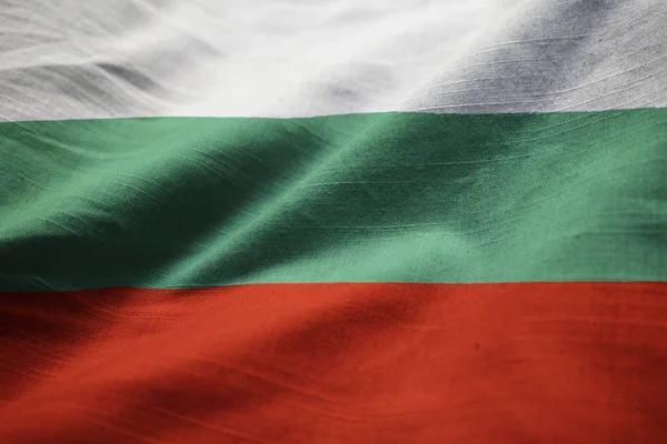 Vértes Fodros Bolgár Zászló Bulgária Zászló Szél Fúj — Stock Fotó