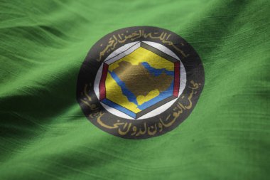 Fırfır yakalı Körfez İşbirliği Konseyi bayrak, Gcc rüzgarda bayrak closeup