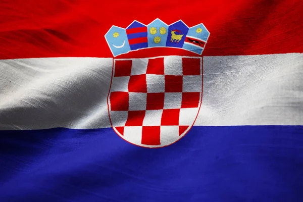 바람에 크로아티아 크로아티아 깃발의 — 스톡 사진