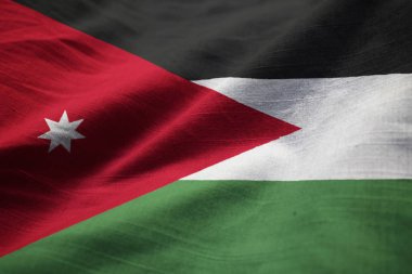 Closeup bayrağı karıştırdı Jordan, Jordan rüzgarda Flag