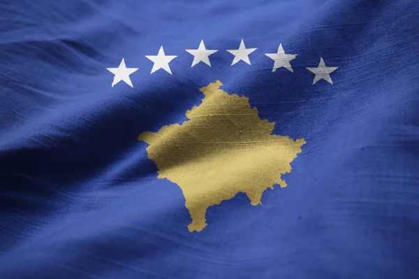 Vértes Fodros Koszovó Jelző Koszovó Jelző Fúj Szél — Stock Fotó
