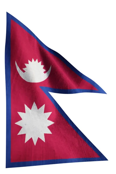 Closeup Ruffled Nepal Flag Nepal Flag Blowing Wind — Stock Photo, Image
