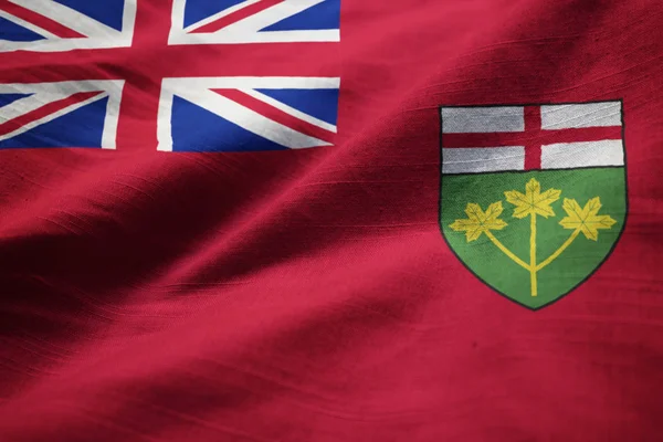 Primer Plano Bandera Ontario Con Volantes — Foto de Stock