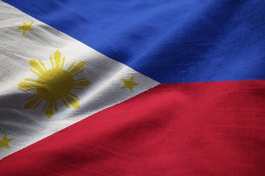 Filipinler bayrağı, closeup karıştırdı