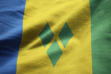 Rüzgarda karıştırdı Saint Vincent ve Grenadinler bayrak, Saint Vincent ve Grenadinler bayrak closeup