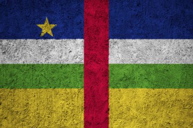Orta Afrika Cumhuriyeti bayrağı grunge beton duvar