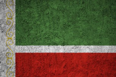 Grunge beton duvar Çeçen Cumhuriyeti bayrağı