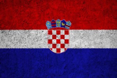 Hırvatistan bayrağı grunge beton duvar