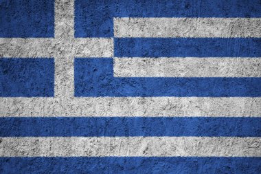 Grunge beton duvar Yunanistan bayrağı
