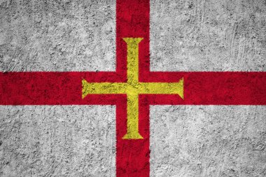 Guernsey bayrak grunge beton duvar