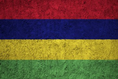 Mauritius bayrak grunge beton duvar