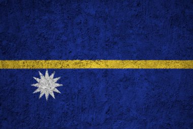 Nauru bayrak grunge beton duvar