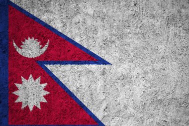 Grunge beton duvar Nepal bayrağı