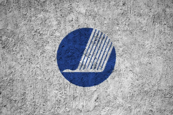 Painted flag of Nordic Council on the concrete wall