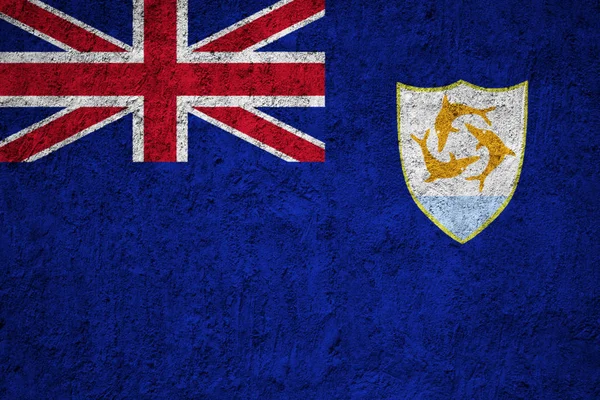 Anguilla Vlag Betonnen Muur Van Grunge — Stockfoto