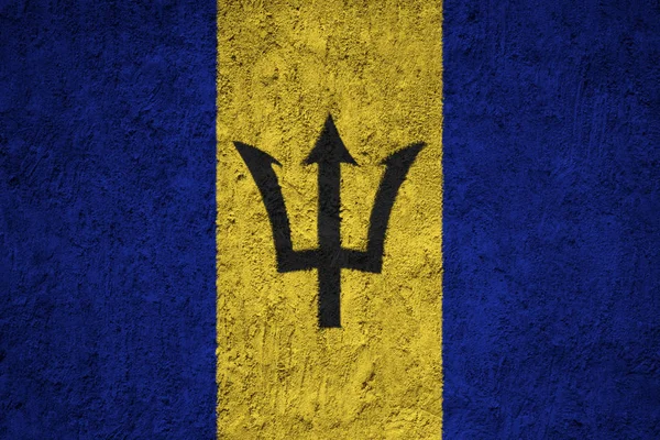 Barbados Flagge Der Grunge Betonwand — Stockfoto